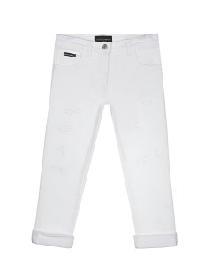 Белые джинсы с отворотами Dolce&Gabbana
