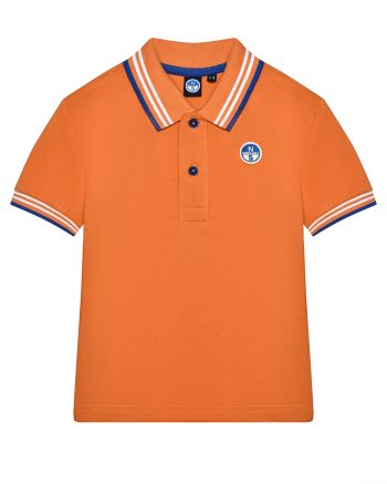 Футболка - поло с логотипом, оранжевая NORTH SAILS