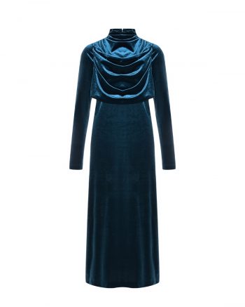Платье SARA с воротником стойкой, синее Pietro Brunelli