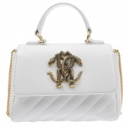 Белая стеганая сумка с лого Roberto Cavalli
