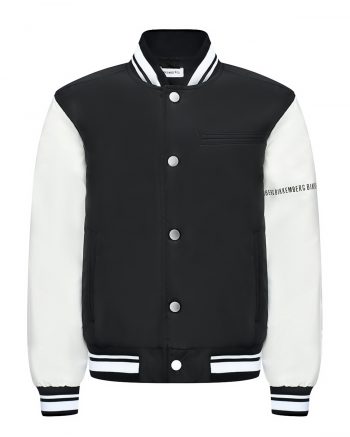 Куртка-бомбер с белыми рукавами, черная Bikkembergs