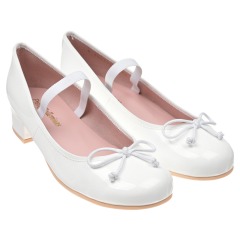 Белые кожаные туфли на каблуке Pretty Ballerinas