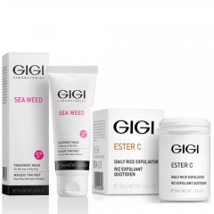 GiGi Набор для проблемной кожи: эксфолиант 50 мл + маска 75 мл (GiGi, Sea Weed)