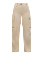 Объемные брюки-карго из габардина с регулируемым нижним краем