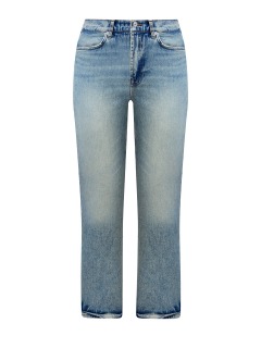 Укороченные джинсы Logan из окрашенного вручную денима с отворотами