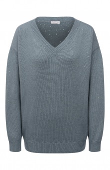 Пуловер из кашемира и шелка Brunello Cucinelli